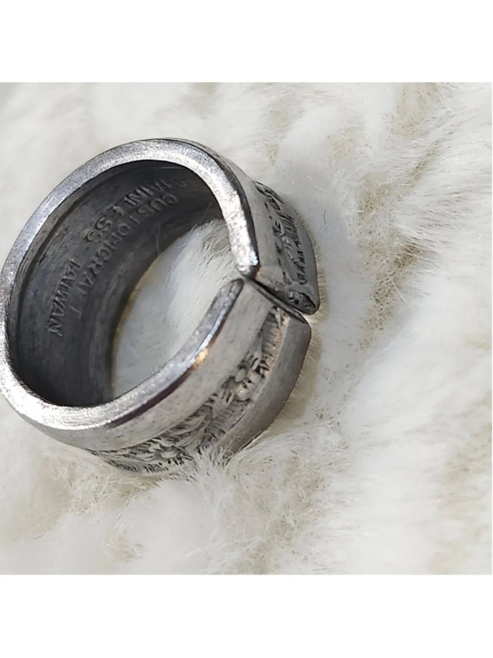 Floral Ring size 6¼ silverwear spoon ring